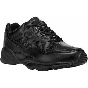 Propet Women's 7 W Stability Walker Shoes Black Leather Lace Up Comfort NEW